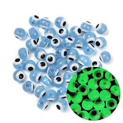 Luminous & Printed Opaque Acrylic Beads LACR-G050-01E-1