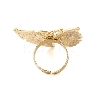Butterfly Alloy Open Cuff Rings for Women RJEW-U006-06A-G-1
