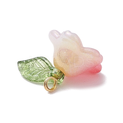 Acrylic Flower Charms PALLOY-TA00250-1