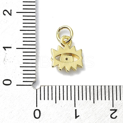 Eye Theme Brass Micro Pave Cubic Zirconia Charms KK-H475-58G-05-1