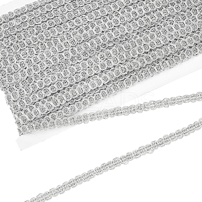 Polyester Braided Metallic Lace Trim SRIB-WH0011-180D-02-1