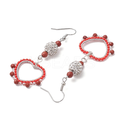304 Stainless Steel Linking Ring Dangle Earring EJEW-MZ00133-1