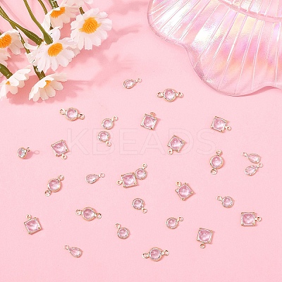 80Pcs 4 Styles Brass Cubic Zirconia Charms Sets ZIRC-YW0001-27-1