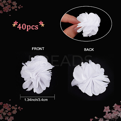 40Pcs Polyester Fabric Flowers FIND-CP0001-07A-1