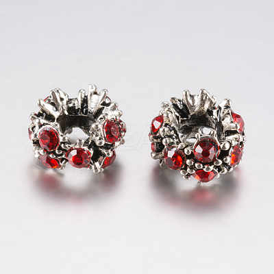 Tibetan Style Alloy Rhinestone European Beads PALLOY-F200-04A-1