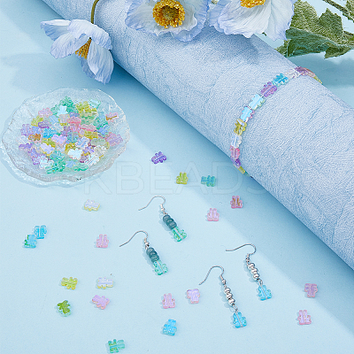 150Pcs 6 Colors Transparent Electroplate Glass Beads Strands GLAA-FH0001-76-1
