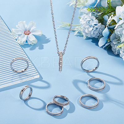 14Pcs 7 Size Crystal Rhinestone Grooved Finger Ring RJEW-UN0002-55P-1