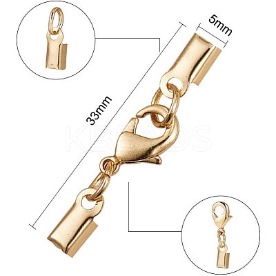 Rack Plating Brass Lobster Claw Clasps with Clip Ends KK-PH0035-34-WH-1
