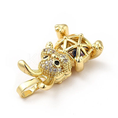 Brass Micro Pave Cubic Zirconia Pendants KK-H433-27G-1