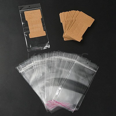 50Pcs Kraft Paper Hair Clip Display Cards CDIS-YW0001-07-1