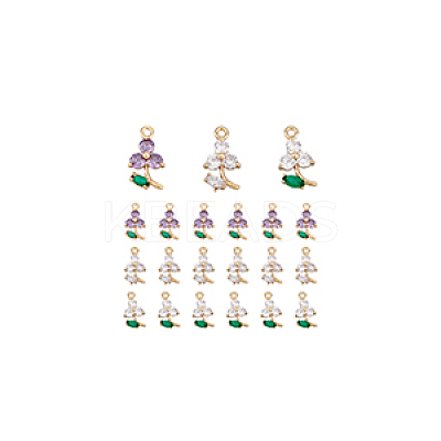 18Pcs 3 Colors Transparent Glass Pendants GLAA-DC0001-18-1