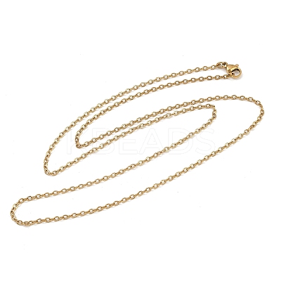 PVD Vacuum Plating Unisex Casual Style 304 Stainless Steel Cable Chain Necklaces STAS-O037-45G-1