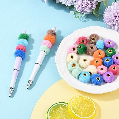 30Pcs 10 Colors Imitation Rabbit Hair European Beads FIND-YW0010-16-1