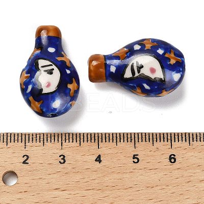 Famille Rose Porcelain Beads LAMP-I028-06B-1