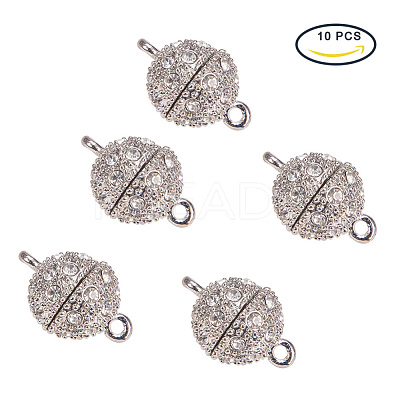 Alloy Rhinestone Magnetic Clasps RB-PH0005-02-1