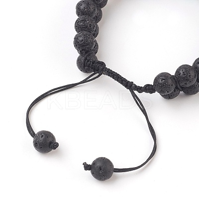Chakra Natural Lava Rock Braided Bead Bracelets BJEW-O164-A09-1
