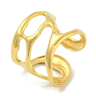 304 Stainless Steel Open Cuff Ring LS-RJEW-C067-25G-1