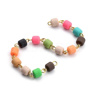 Handmade Polymer Clay Beaded Chains AJEW-JB00727-1