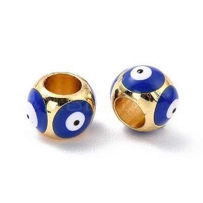 Real 18K Gold Plated Brass European Beads KK-A155-28G-D-1