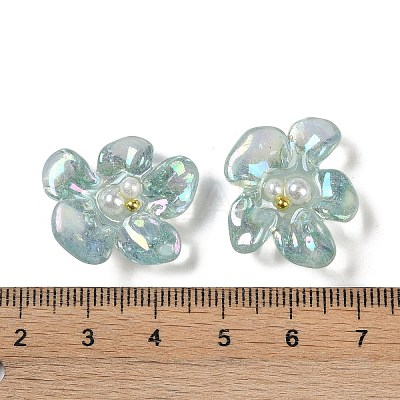 AB Color Transparent Epoxy Resin & ABS Pearl Decoden Cabochons CRES-S367-18C-1
