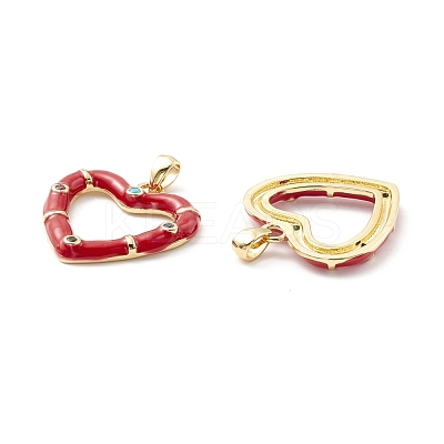 Rack Plating Brass Micro Pave Colorful Cubic Zirconia Pendants KK-D073-07G-01-1