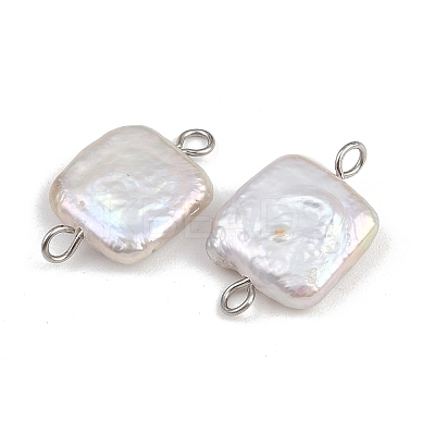 Natural Freshwater Pearl Keshi Pearl Square Connector Charms STAS-D378-10P-1
