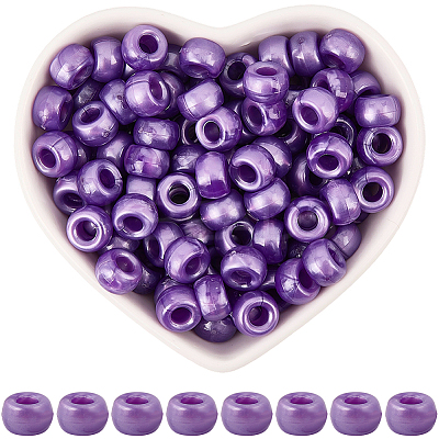 800Pcs Plastic Pearlized Beads KY-SP0001-53D-1