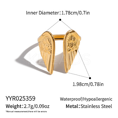 Adjustable 304 Stainless Steel Cuff Open Rings for Women ME6859-1-1