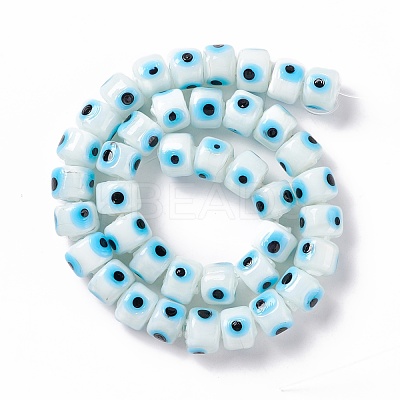 Handmade Evil Eye Lampwork Beads Strands LAMP-F024-01B-03-1
