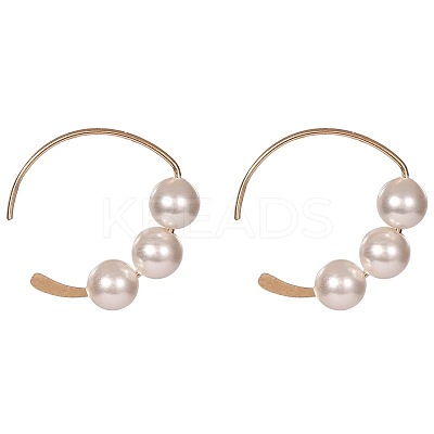 Alloy Plastic Pearl Round Cuff Earrings FS-WG69B0D-01-1