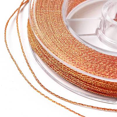 10 Rolls 10 Colors 6-Ply PET Polyester Metallic Thread OCOR-L046-03A-1