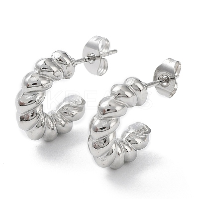 Non-Tarnish 304 Stainless Steel Ring Hoop Earrings EJEW-K243-14P-1
