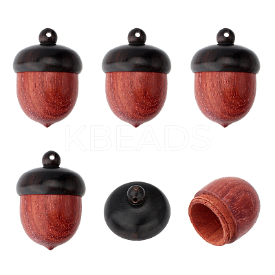 Wooden Acorn Box Jewelry Pendants LS-WOOD-WH0025-80-1