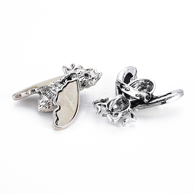 Natural White Shell Cicada Brooch PALLOY-Q438-005B-RS-1