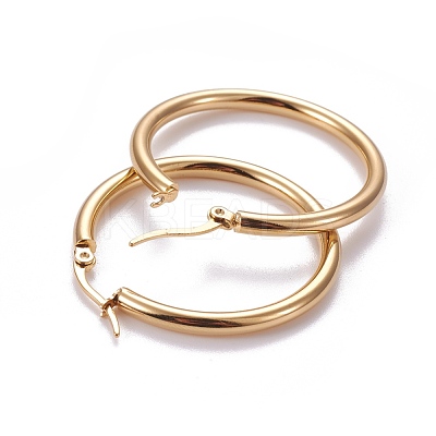 201 Stainless Steel Hoop Earrings EJEW-F205-14G-A-1