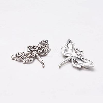 Tibetan Style Alloy Dragonfly Pendants X-TIBEP-3799-AS-LF-1