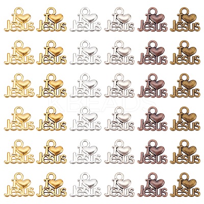 120Pcs 6 Colors Tibetan Style Alloy Pendants FIND-NB0003-13-1