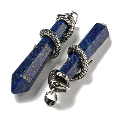 Dyed Natural Lapis Lazuli Pointed Big Pendants G-F766-07AS-04-1