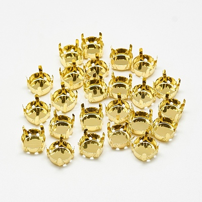 201 Stainless Steel Sew on Prong Settings STAS-T032-01G-12mm-1