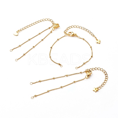 Handmade 304 Stainless Steel Satellite Chains Bracelets Making Accessories AJEW-JB01024-1