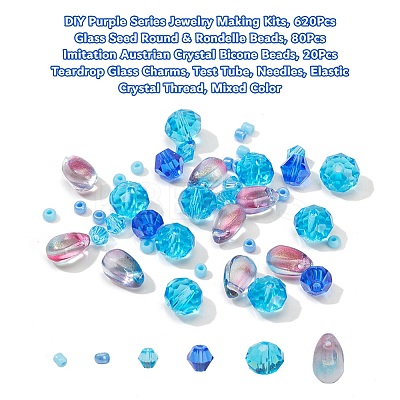 DIY Blue Series Jewelry Making Kits DIY-YW0003-05B-1