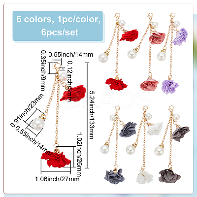 6Pcs 6 Colors Iron Phone Hanging Pendant Decoration AJEW-WR0001-49-1