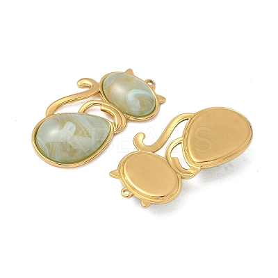 304 Stainless Steel Resin Pendants STAS-V015-59G-02-1