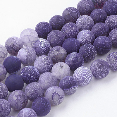 Natural Crackle Agate Beads Strands G-G055-10mm-8-1
