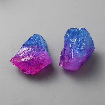 Electroplated Raw Rough Natural Quartz Crystal Beads G-WH0016-43B-1