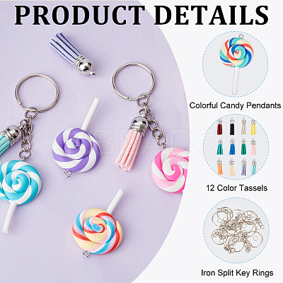 DIY Lollipop Keychain Making Kit DIY-OC0011-94-1