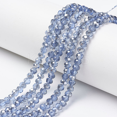 Electroplate Transparent Glass Beads Strands EGLA-A034-T4mm-E04-1