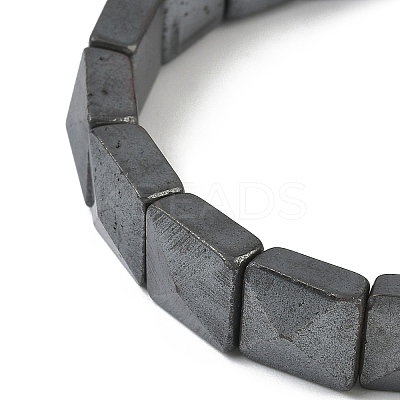 Natural Black Stone Beads Stretch Bracelets for Women Men BJEW-C097-06-12-1