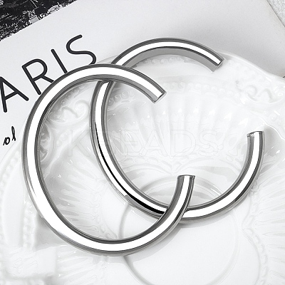 304 Stainless Steel Cuff Bangles for Men Women LS-BJEW-Q042-06P-1