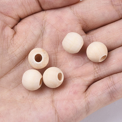 Unfinished Natural Wood European Beads X-WOOD-Q041-04E-1